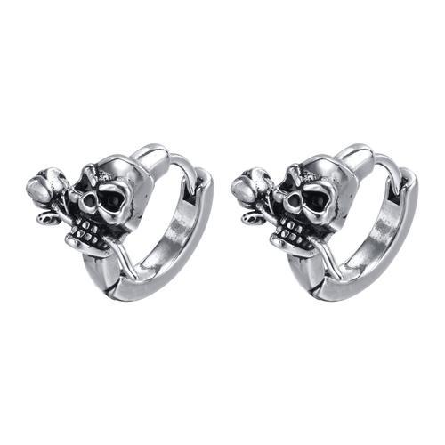 Huggie ¿ Boucles D'oreilles Gothiques Punk Tête De Mort Pour Hommes... on Productcaster.