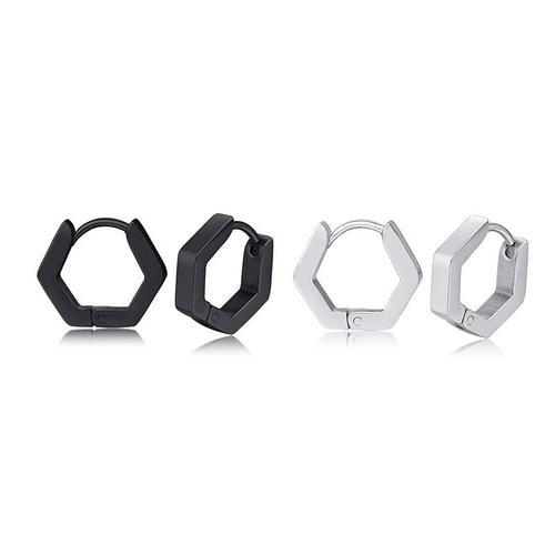 Boucles D'oreilles Hexagonales En Acier Inoxydable Pour Hommes Et F... on Productcaster.