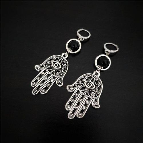 Boucles D'oreilles Main De Hamsa Bohème Pour Bonne Chance, Grande M... on Productcaster.