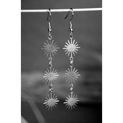 Boucles D'oreilles Soleil En Argent, Bijoux Boho, Bijoux Soleil, Bo... on Productcaster.