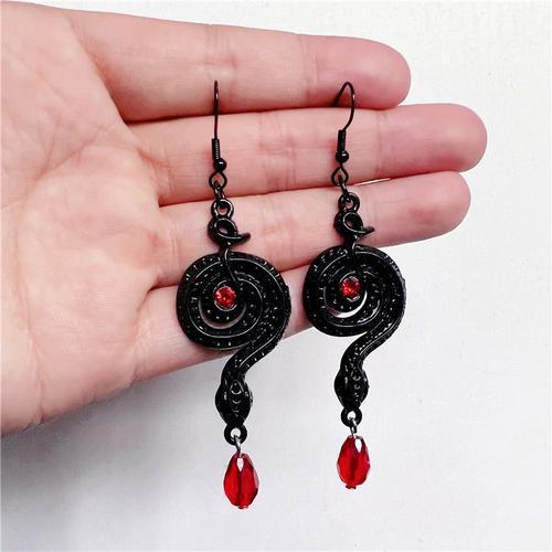 Boucles D'oreilles Noires Ouroboros Serpents, Argent, Serpents, Mye... on Productcaster.