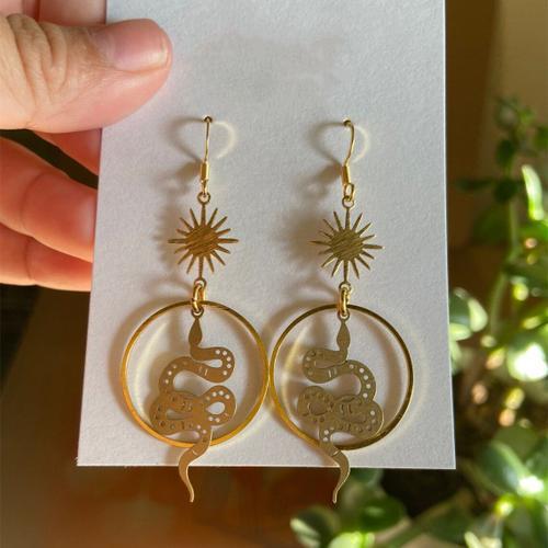 Boucles D'oreilles Dainty Sun Hoop, Boucles D'oreilles Dangle, Serp... on Productcaster.