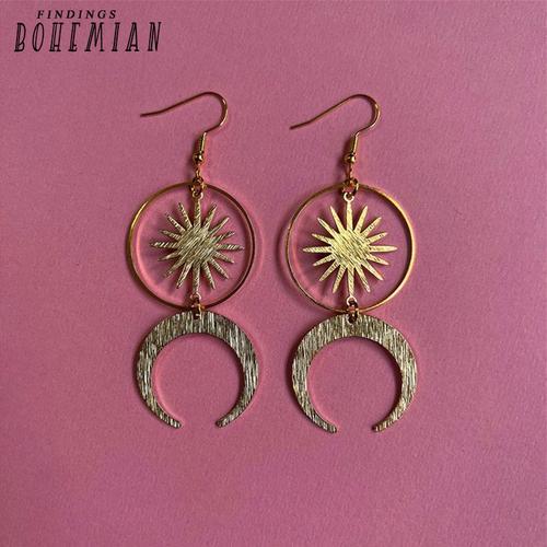 Boucles D'oreilles Soleil Et Lune Céleste Pour Femme, Phase Croissa... on Productcaster.