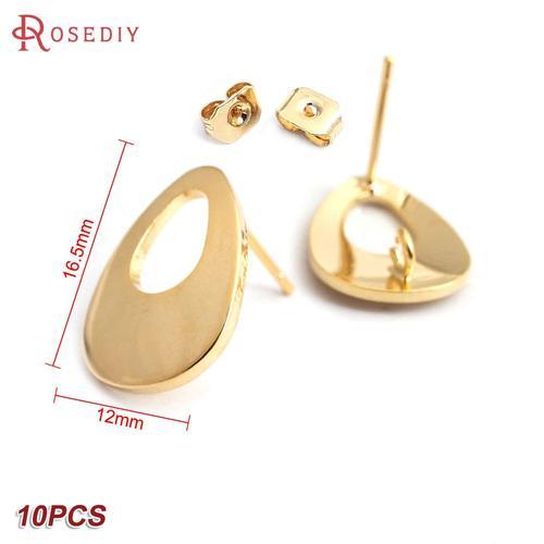 Boucles D'oreilles En Forme De Goutte En Laiton De Couleur Or 24k, ... on Productcaster.