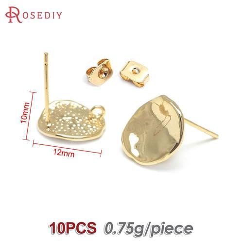 Boucles D'oreilles Rondes En Laiton, Couleur Or 24k, Rayées Vers L'... on Productcaster.