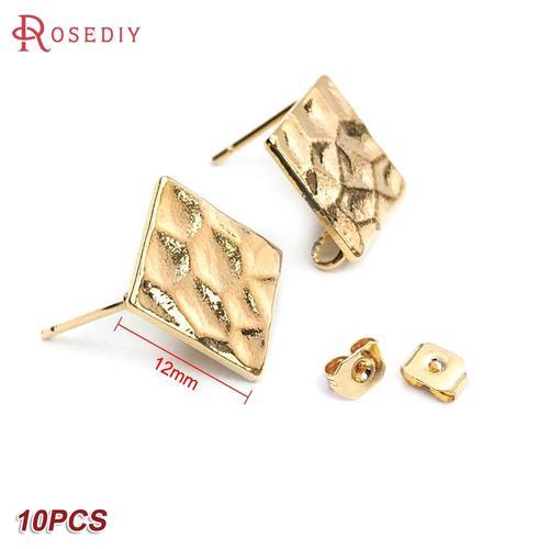 24k Or Couleur Laiton Rectangle Carré Triangle Boucles D'oreilles B... on Productcaster.