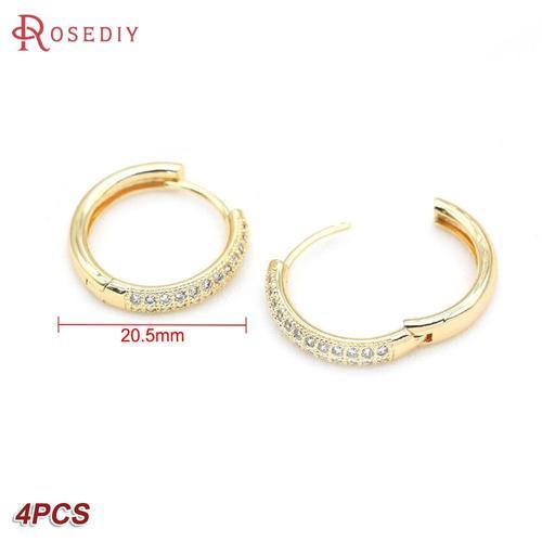 Boucles D'oreilles En Laiton Et Zircon, Couleur Or 24k, Forme Ovale... on Productcaster.