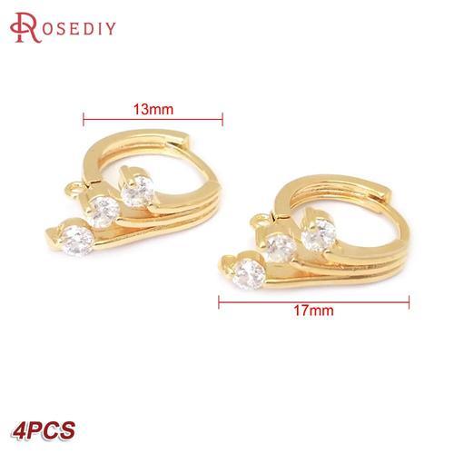 Boucles D'oreilles En Laiton Et Zircon, Couleur Or 24k, Forme Ovale... on Productcaster.