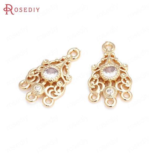 Boucles D'oreilles En Laiton Et Zircon, Couleur Champagne Or, Haute... on Productcaster.