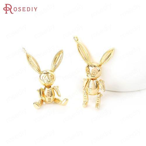 Breloques Lapin Ou Radis En Laiton Pour Documents En Or 24 Carats, ... on Productcaster.