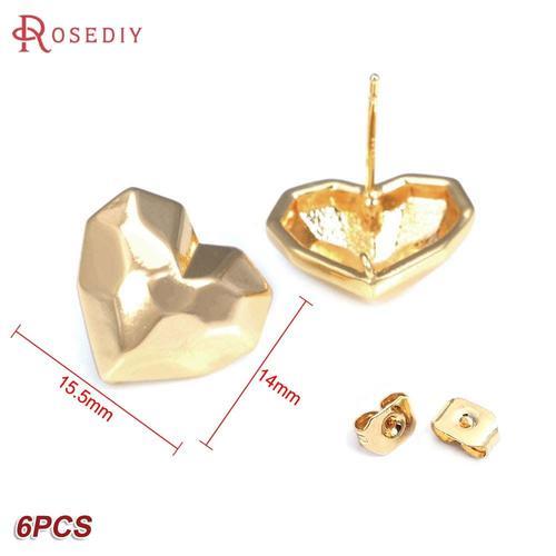 Boucles D'oreilles En Laiton Couleur Or 24k, C?ur Carré, Forme Spéc... on Productcaster.