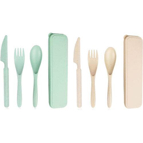 Beige Et Vert Beige Et Vert Couverts De Voyage¿Ensemble De Couverts... on Productcaster.