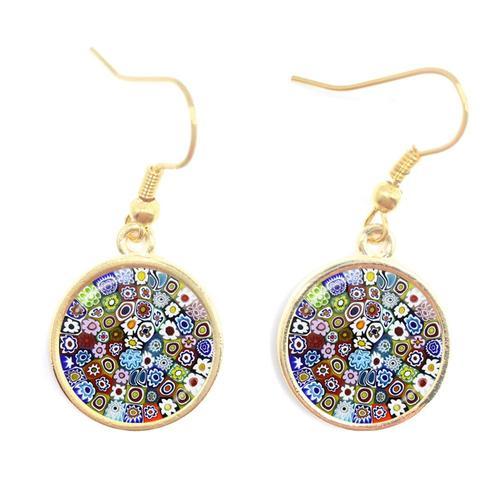 Boucles D'oreilles Pendantes Murano Millefiori Pour Femmes Et Fille... on Productcaster.