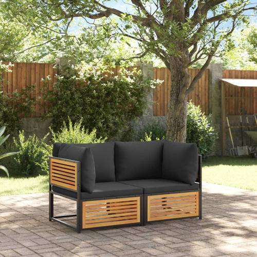 Vidaxl Salon De Jardin Avec Coussins 2 Pcs Bois Massif Acacia on Productcaster.