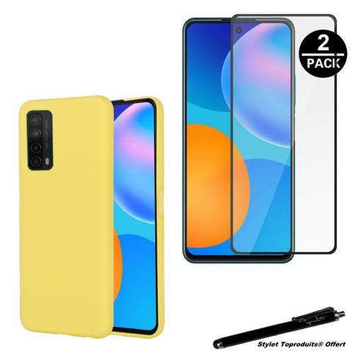 1 Coque De Protection Jaune + 2 Verres Trempé Bords Noirs Pour Huaw... on Productcaster.