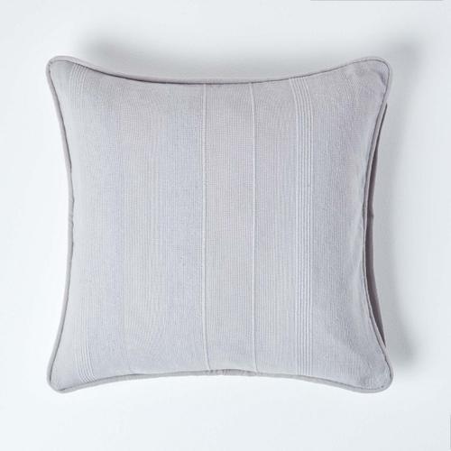 Housse De Coussin En Coton - Rajput - Gris Clair - 45 X 45 Cm on Productcaster.