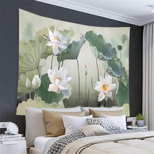 Tapisserie De Peinture De Fleurs, Tableau Suspendu, ¿¿Tang De Lotus... on Productcaster.