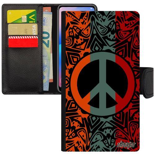 Coque Iphone 12 Mini Simili Cuir Portefeuille Peace And Love Symbol... on Productcaster.