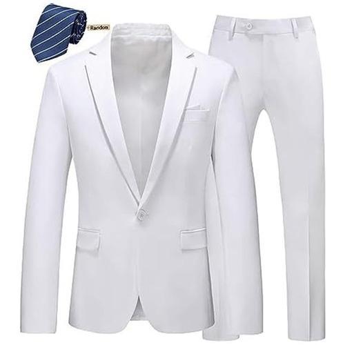 Costume Homme Uni 3 Pièces De Slim Fête Soirée Mariage Business Fit... on Productcaster.