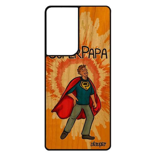 Coque Super Papa Pour Samsung S21 Ultra Bois Naturel Silicone Noir ... on Productcaster.