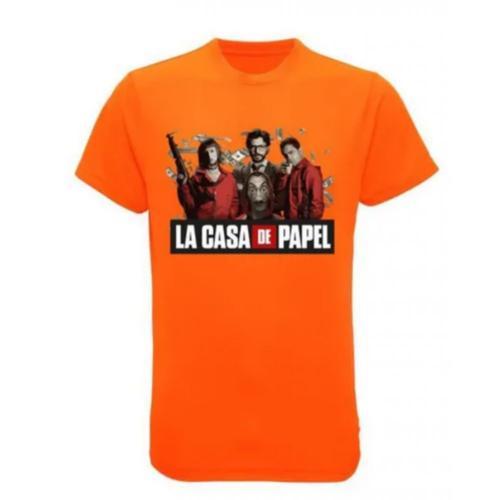 Maillot - Tee Shirt Casa De Papel Homme Orange Fluo on Productcaster.