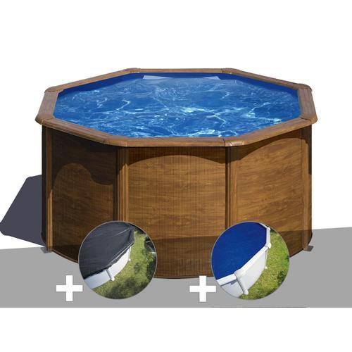 Kit piscine acier aspect bois Gré Pacific ronde 2,60 x 1,22 m + Bâc... on Productcaster.