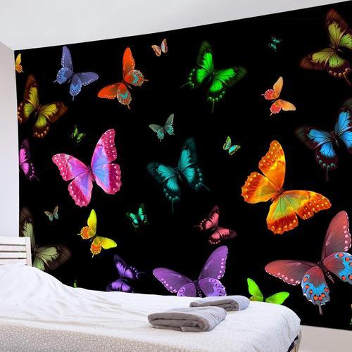 Belle Tapisserie Papillons Color¿¿S Papillons Noir Ciel Nocturne Te... on Productcaster.