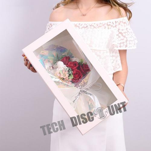 TD Bouquet de fleurs éternelles rouges blanches blue cadeau annive... on Productcaster.