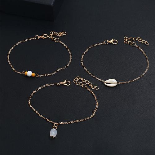 Bracelets De Cheville Pour Femmes, Lot De 3 Pièces, Multicouches, C... on Productcaster.