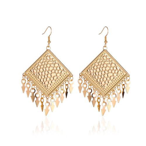 Boucles D'oreilles Géométriques Exagérées Pour Femmes, En Métal, Go... on Productcaster.