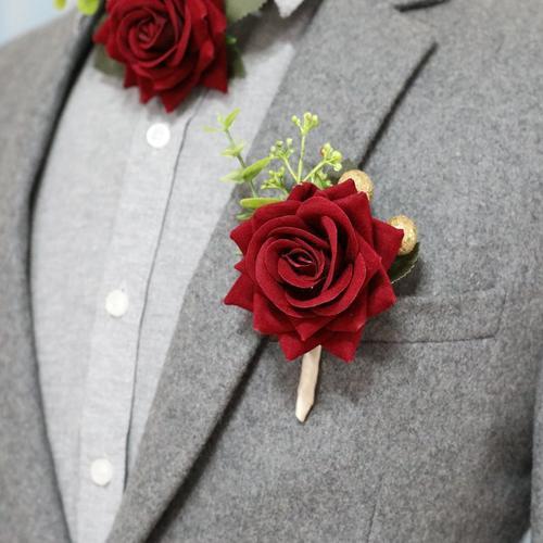 Bracelets De Poignet En Soie Avec Fleur De Rose Rouge, Corsage De D... on Productcaster.