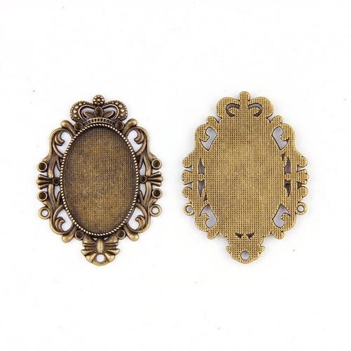 Cabochon En Bronze Antique, 20x30mm, Cabochon, Plateau De Base, Lun... on Productcaster.