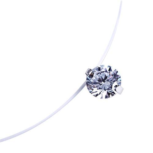 Collier Pendentif En Zircon Invisible Pour Femmes, Chaîne De Ligne ... on Productcaster.