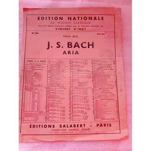 Partition J,S Bach Aria Piano Seul on Productcaster.