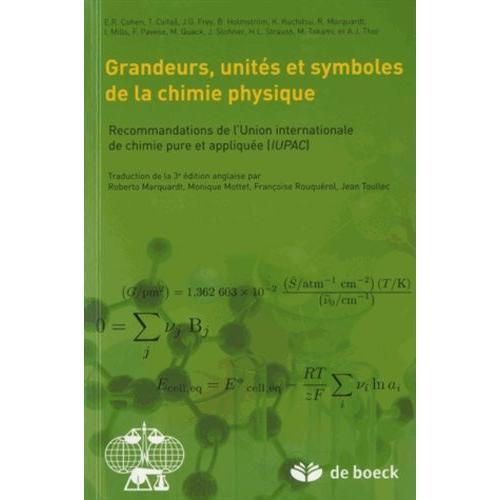 Grandeurs, Unités Et Symboles De La Chimie Physique - Recommandatio... on Productcaster.