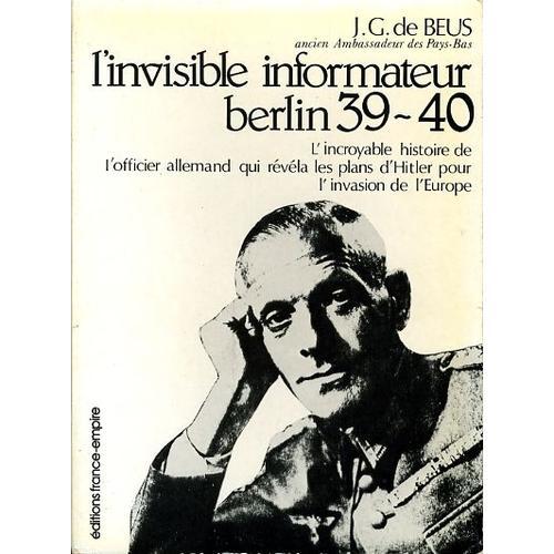 L'invisible Informateur (Berlin 39-40) on Productcaster.