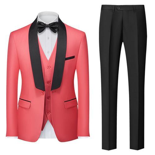 Costume Homme Uni 3 Pièces De Slim Fête Soirée Mariage Business Fit... on Productcaster.