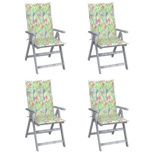 Vidaxl Chaises Inclinables De Jardin 4 Pcs Avec Coussins Bois D'aca... on Productcaster.