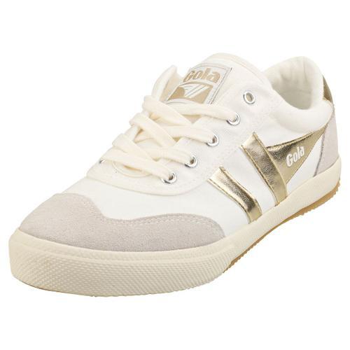 Gola Badminton Femme Baskets Decontractee Or Blanc - 37 on Productcaster.