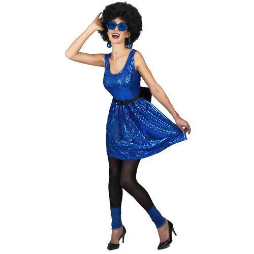 Déguisement Robe Disco Bleue Paillette Avec Gros Noeud Femme - Tail... on Productcaster.