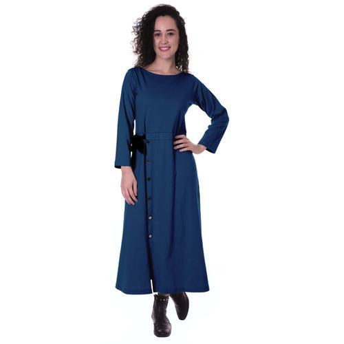 Moomaya Manches Compltes Bouton Robe Maxi En Bas Des Robes Longues ... on Productcaster.