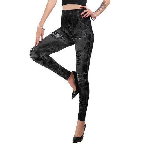 Taille Haute Imitation Jean Leggings Mince Élastique Sans Couture G... on Productcaster.