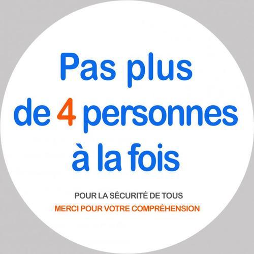 Pas Plus De 4 Personnes À La Fois - 10cm - Sticker/Autocollant on Productcaster.