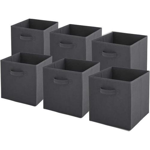 Lot de 6 paniers pliables en tissu gris 27x27x27cm on Productcaster.