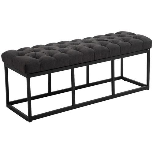 Banquette Avec Pieds En Métal Assise En Tissu Gris Foncé on Productcaster.