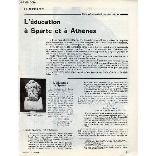 L Éducation À Sparte Et À Athènes - Histoire Documents Pour La Clas... on Productcaster.