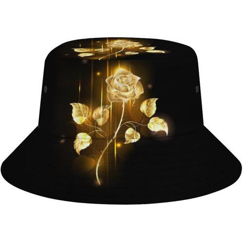 Chapeau Bob,Motif Floral,Rose,Or,Chapeau De P¿ocheur,Casquette,Chap... on Productcaster.