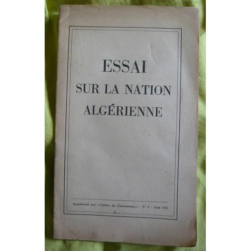 Essai Sur La Nation Algérienne on Productcaster.