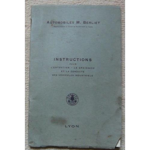 Instructions Pour L'entretien Le Graissage Et La Conduite Des Véhic... on Productcaster.