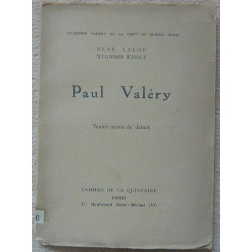 Paul Valéry - Textes Suivis De Débats on Productcaster.